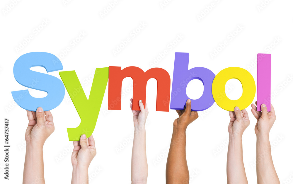 Multiethnic Arms Raised Holding Text Symbol Multiethnic Arms Raised Holding Text Symbol