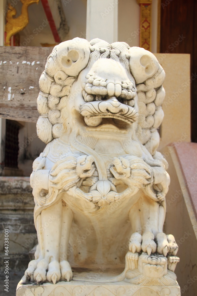 old chinese lion statue