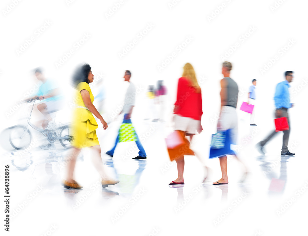 Obraz premium Group of Diverse Busy People Shopping
