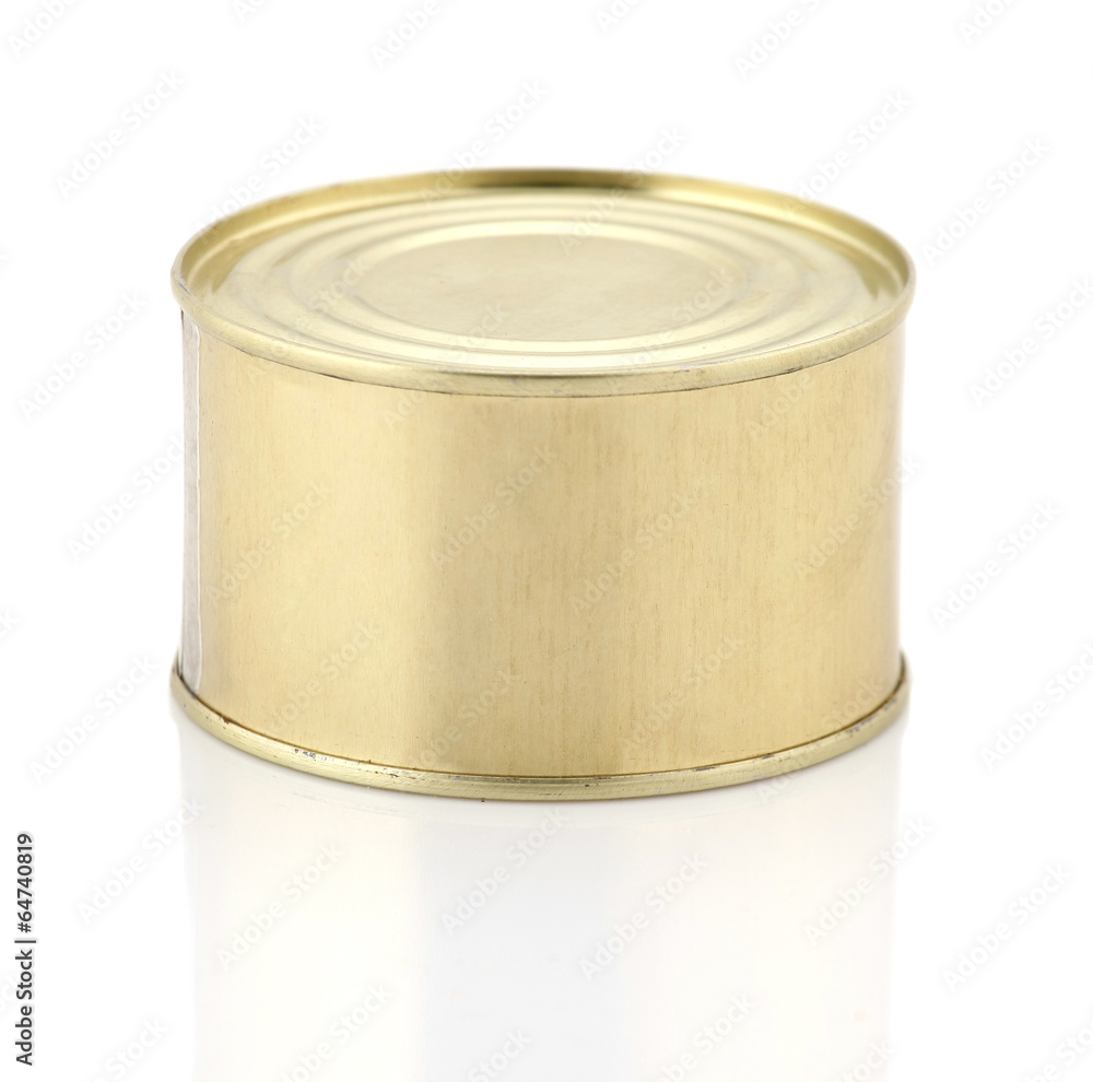 Golden tin can isolated Golden tin can isolated