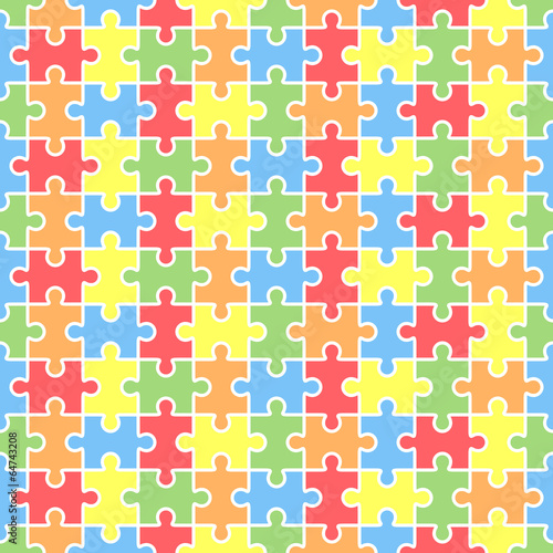 Jigsaw seamless puzzle blank template.