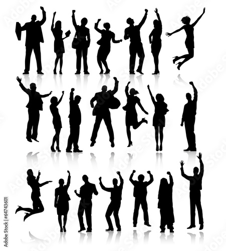 A Group Of Happy Office Workers Vector