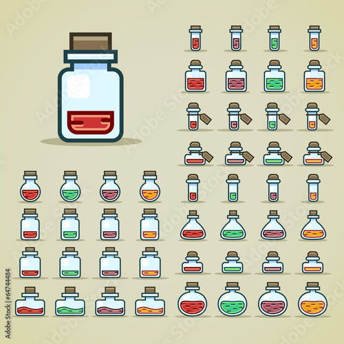 Colorful bottles of potion