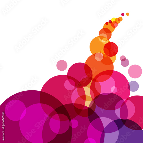 Colored splashes in abstract circles