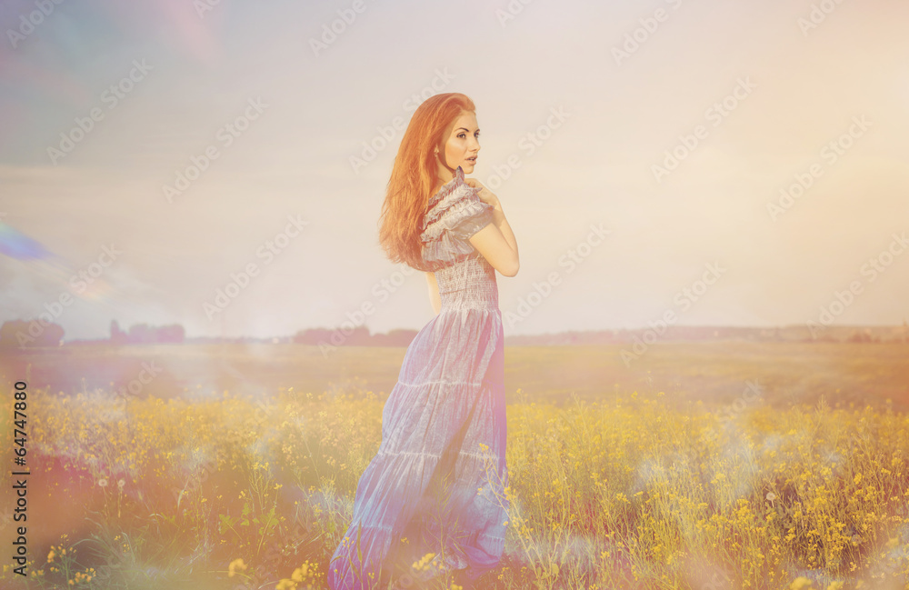 lady at meadow sunset lady at meadow sunset