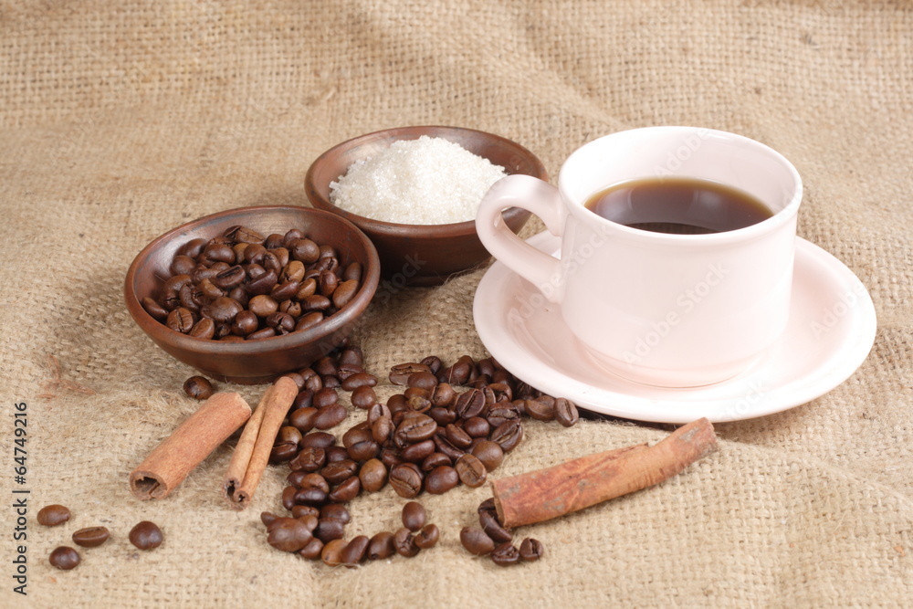 Fototapeta premium Robusta Coffee Beans on Goni Sack