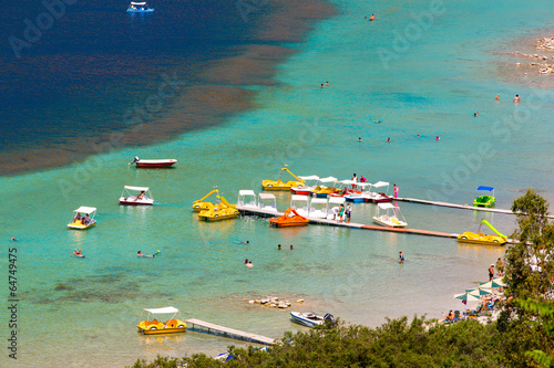 Beach in village Kavros in Crete  island, Greece. photo