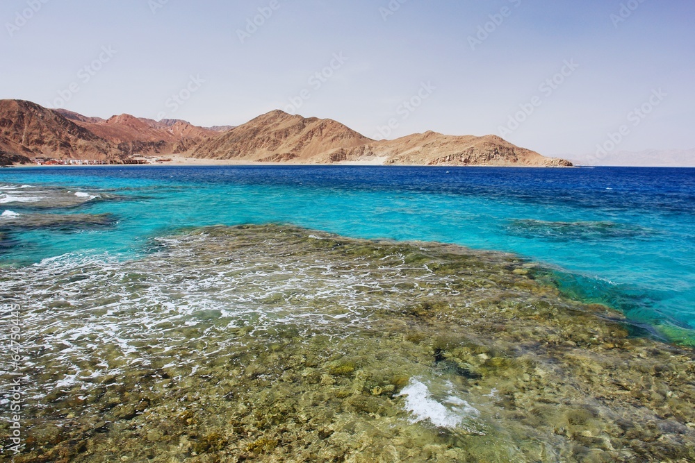 View of the Red Sea and coast Sinai, Egypt