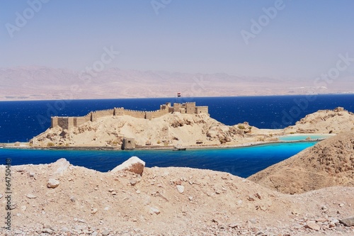 View of Pharaoh's Island and Saudi Arabia, Egypt