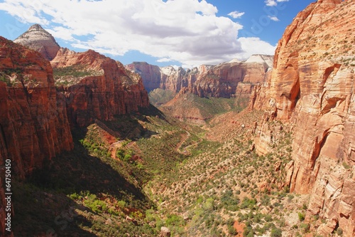 View of the canyon in Zion National Park, Utah
