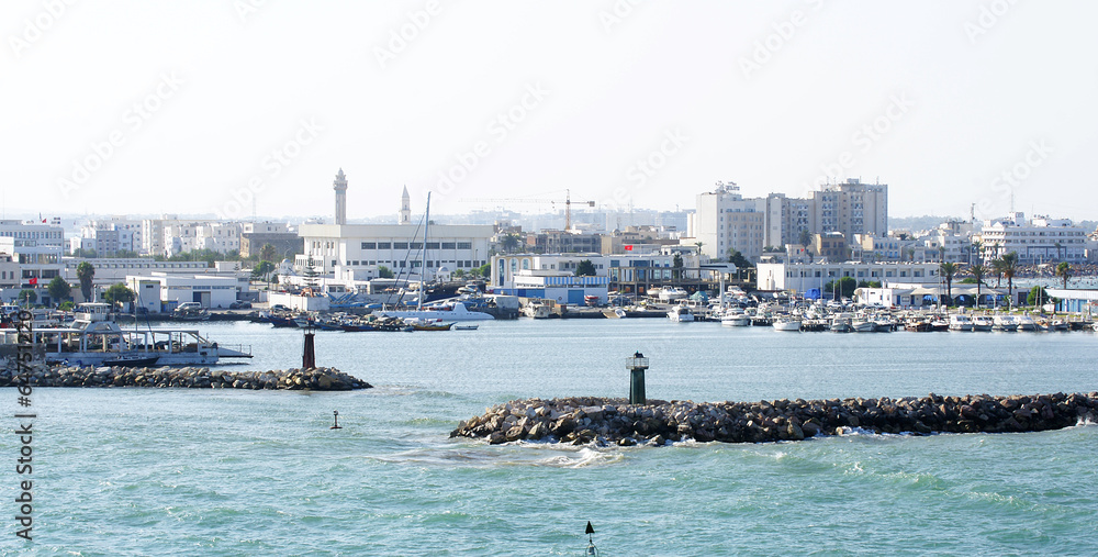 Bocana del puerto de La Goulette, Túnez