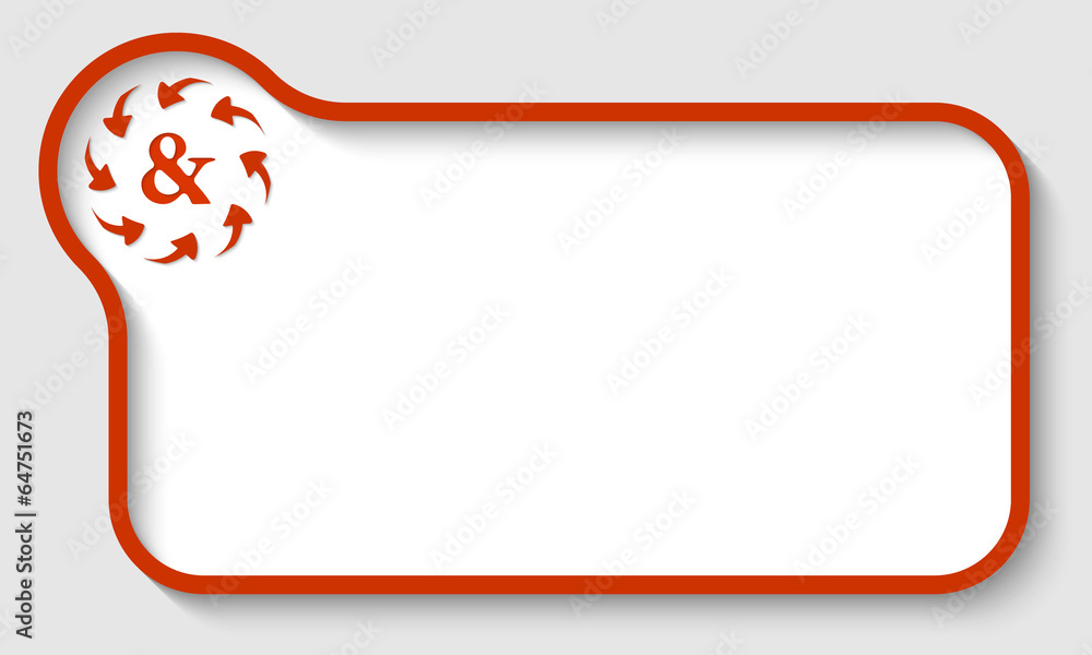 red vector text frame with arrows and ampersand red vector text frame with arrows and ampersand