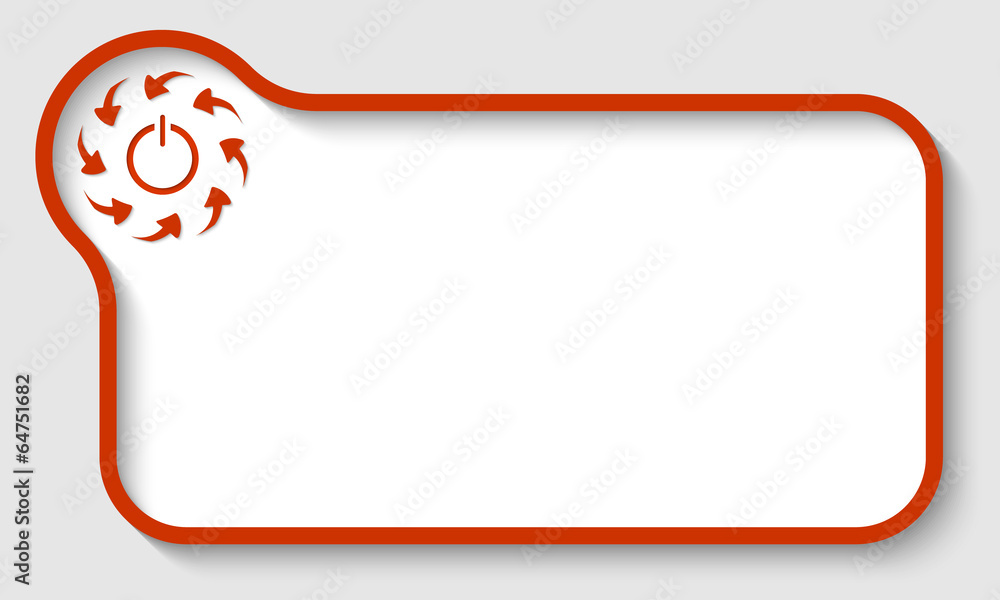 red vector text frame with arrows and power button red vector text frame with arrows and power button