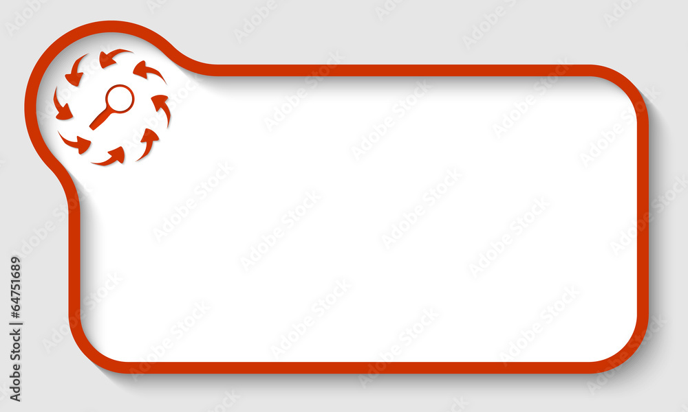 red vector text frame with arrows and magnifier red vector text frame with arrows and magnifier