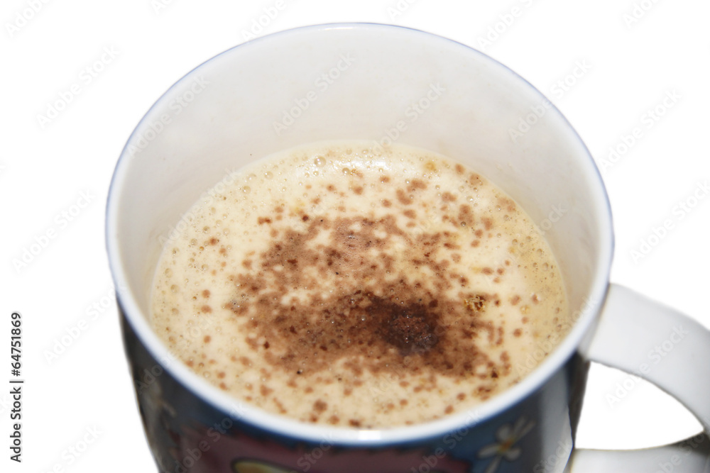 Coffee Cup with foam isolated on the white background Coffee Cup with foam isolated on the white background