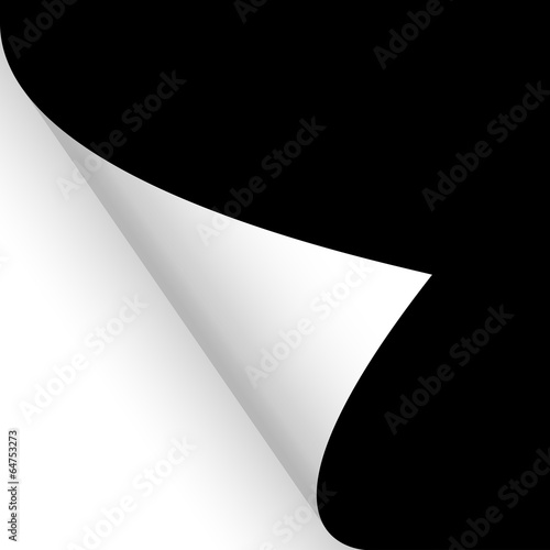 Papier / Seite umschlagen unten links schwarz