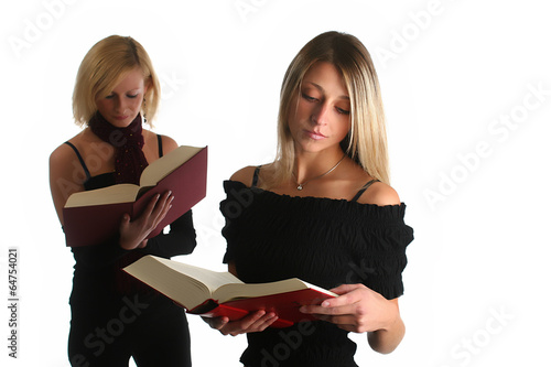 Young girls studying photo