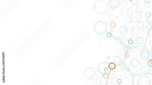 abstract background of molecular structure over white