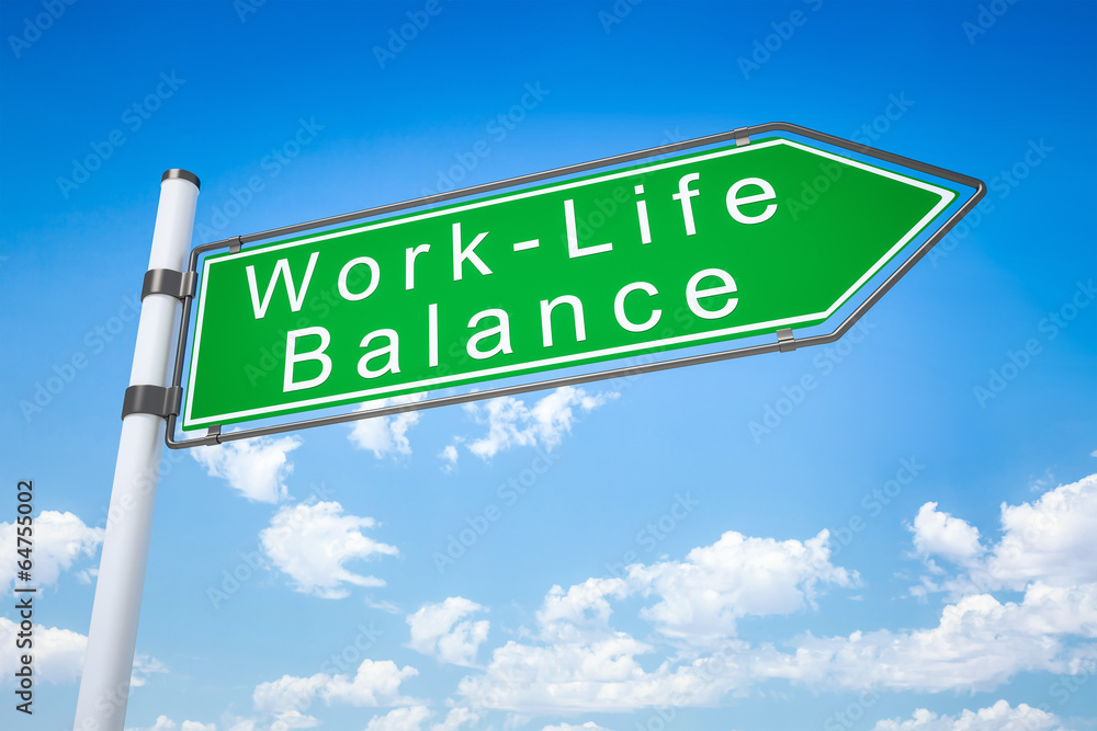Fototapeta premium road sign arrow work - life balance
