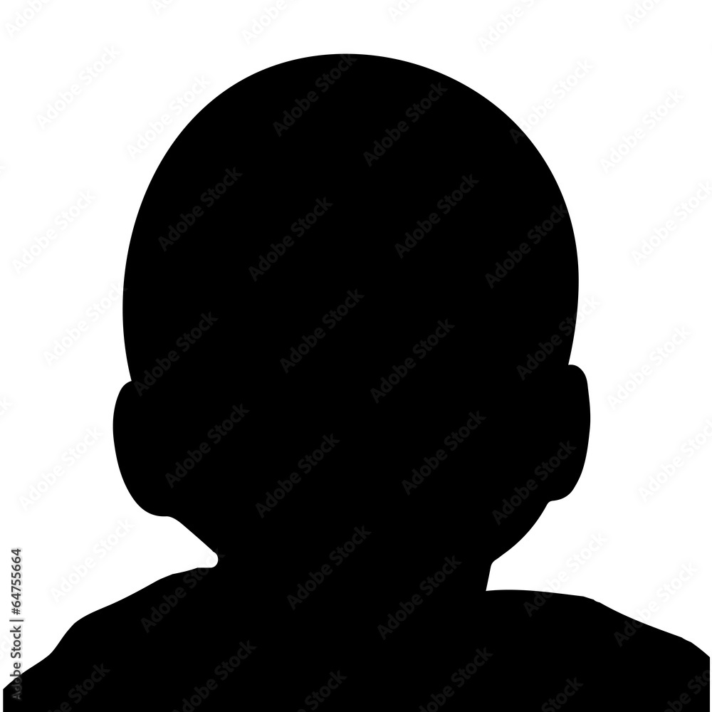 Vector silhouette of a toddler.