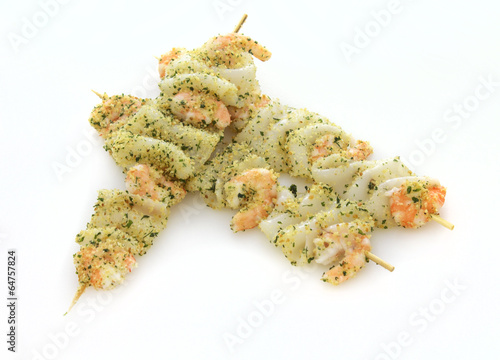 spiedini calamari gamberetti