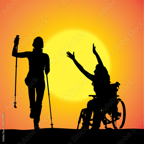 Vector silhouette of woman.