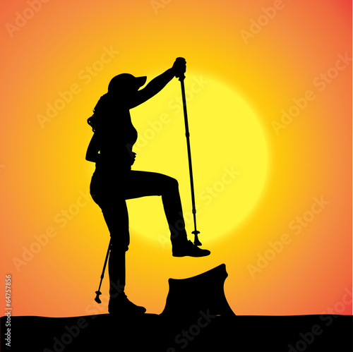 Vector silhouette of woman.