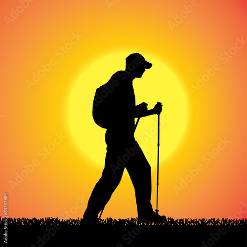 Vector silhouette of man.