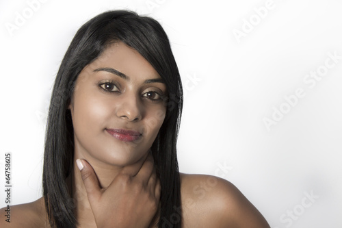 Natural Beautiful Indian Woman smiling relaxed