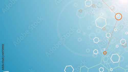 background of molecular structure with flare