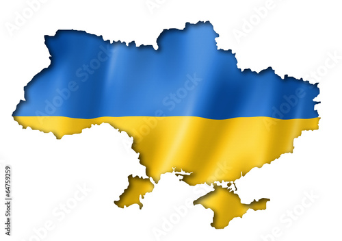 Fototapet Ukrainian flag map