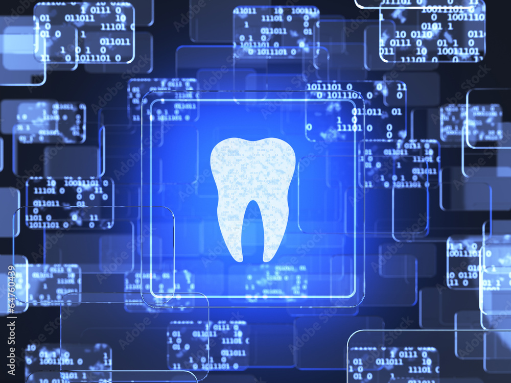 Tooth Tech Icon Tooth icon screen Stock Illustration | Adobe Stock