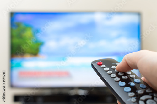 Program switching or button pressing on TV remote control