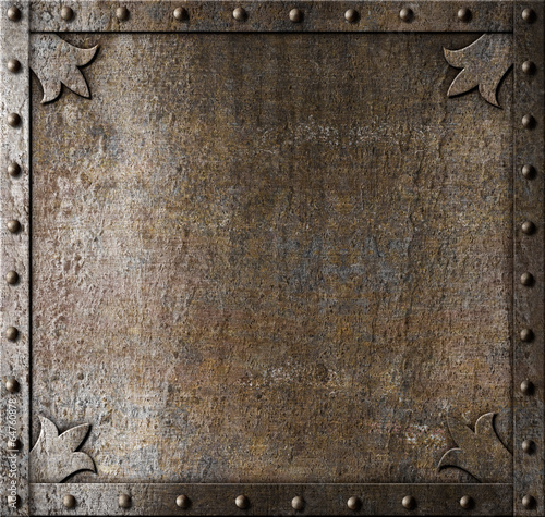 metal medieval door background