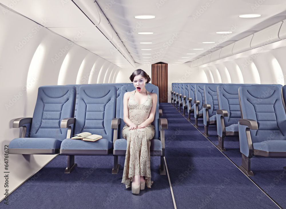 girl in an airplane girl in an airplane