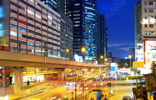 HongKong downtown busy traffic night photo