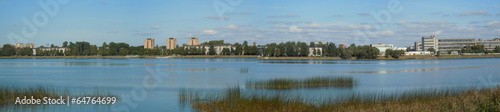 Panorama of Riga and river Daugava (Latvia)
