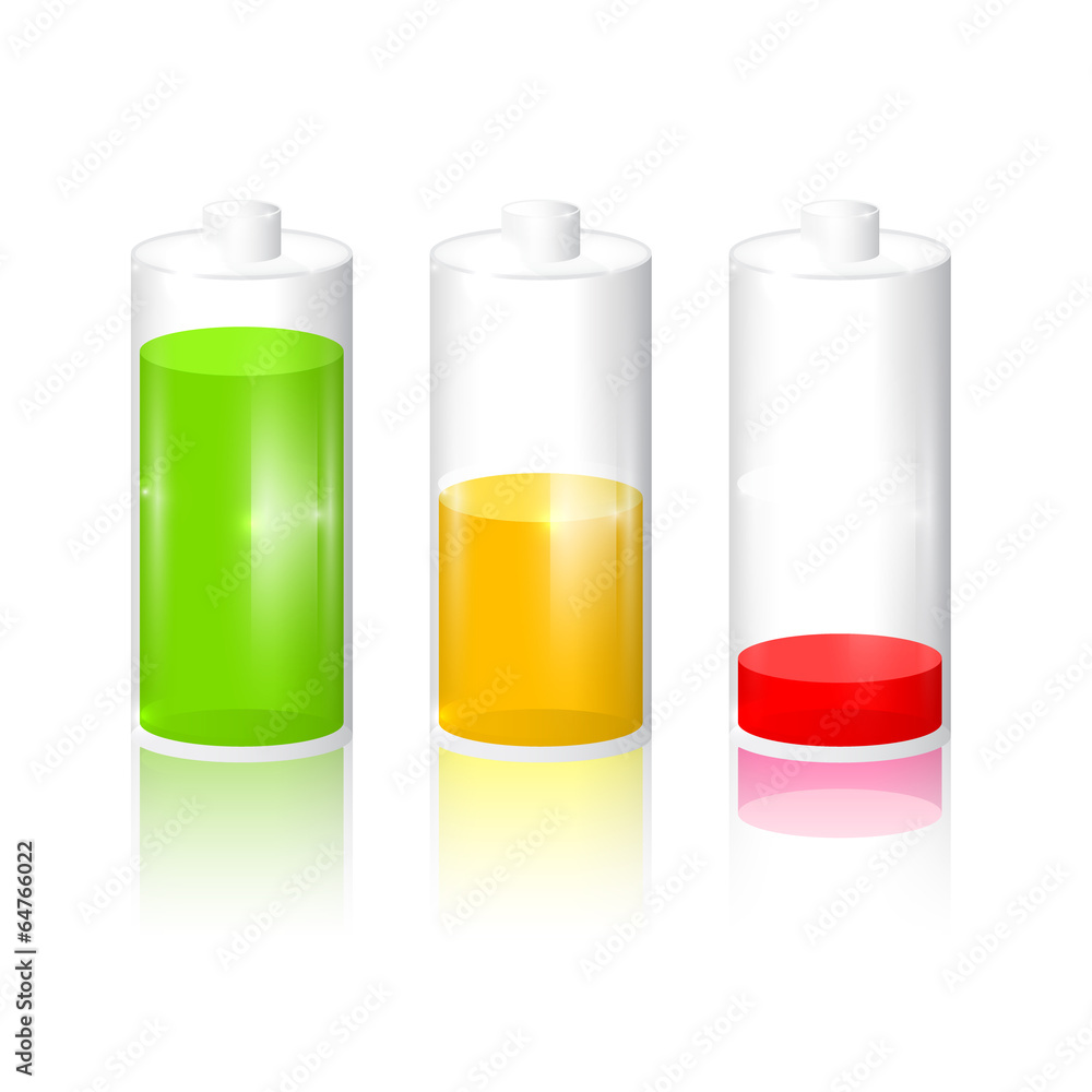 Transparent Battery Life Icon Set Isolated on Grey Background Transparent Battery Life Icon Set Isolated on Grey Background