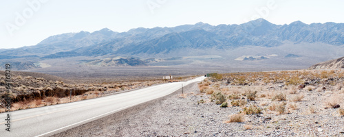 Straight road passing through landscape, Death Valley National P
