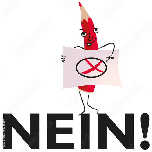 roter Farbstift,Figur,Zeiger,ankreuzen,nein,Wahl,