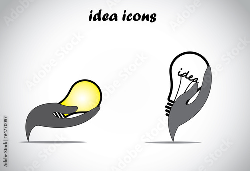 conserve energy, idea or solution concept using hand & lightbulb