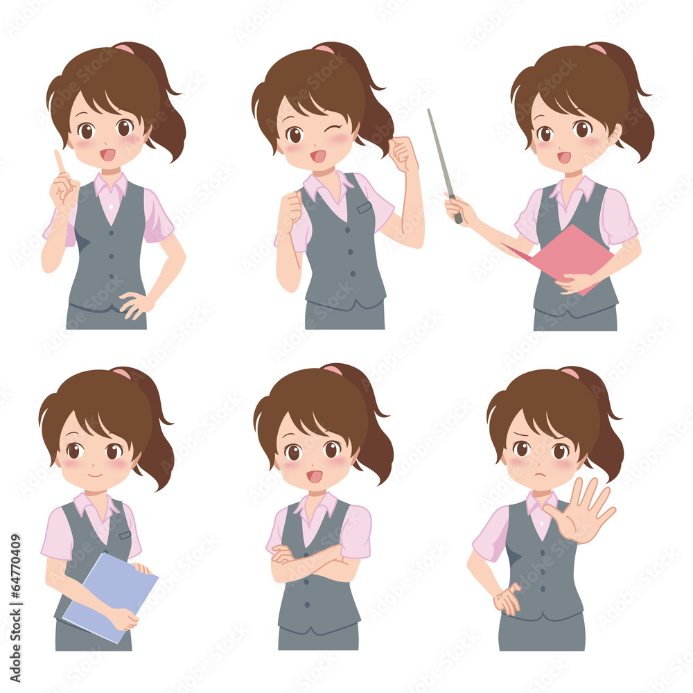 いろいろなポーズの女性 いろいろなポーズの女性