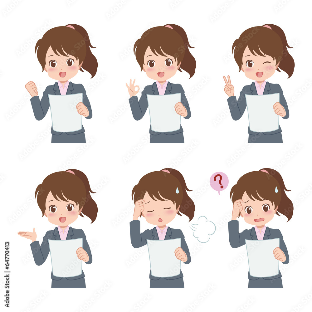 いろいろなポーズの女性 いろいろなポーズの女性