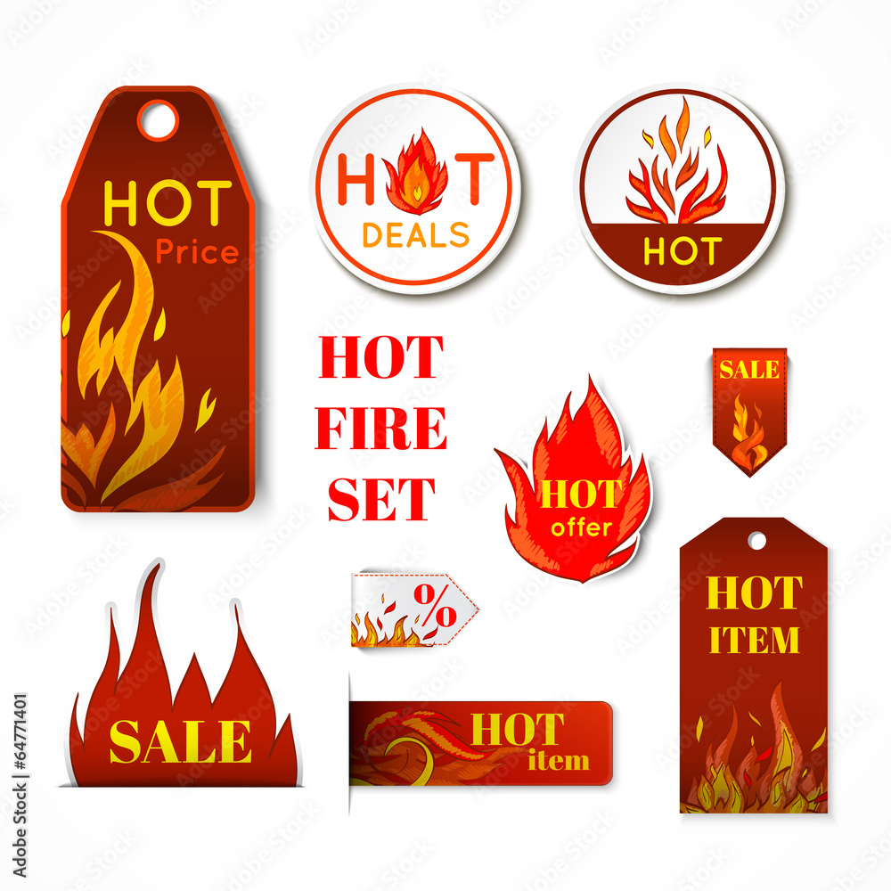 Fire label set Fire label set
