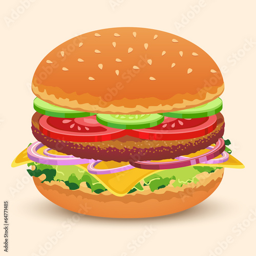 Hamburger sandwich print