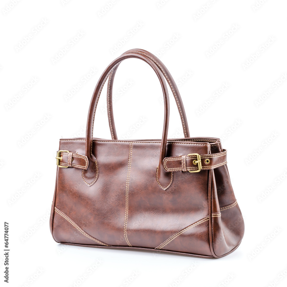 Woman leather bag isolated white background Woman leather bag isolated white background