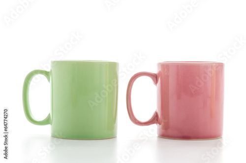 Color mug isolated on white