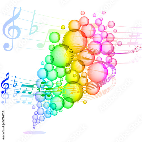 音符　楽譜　泡