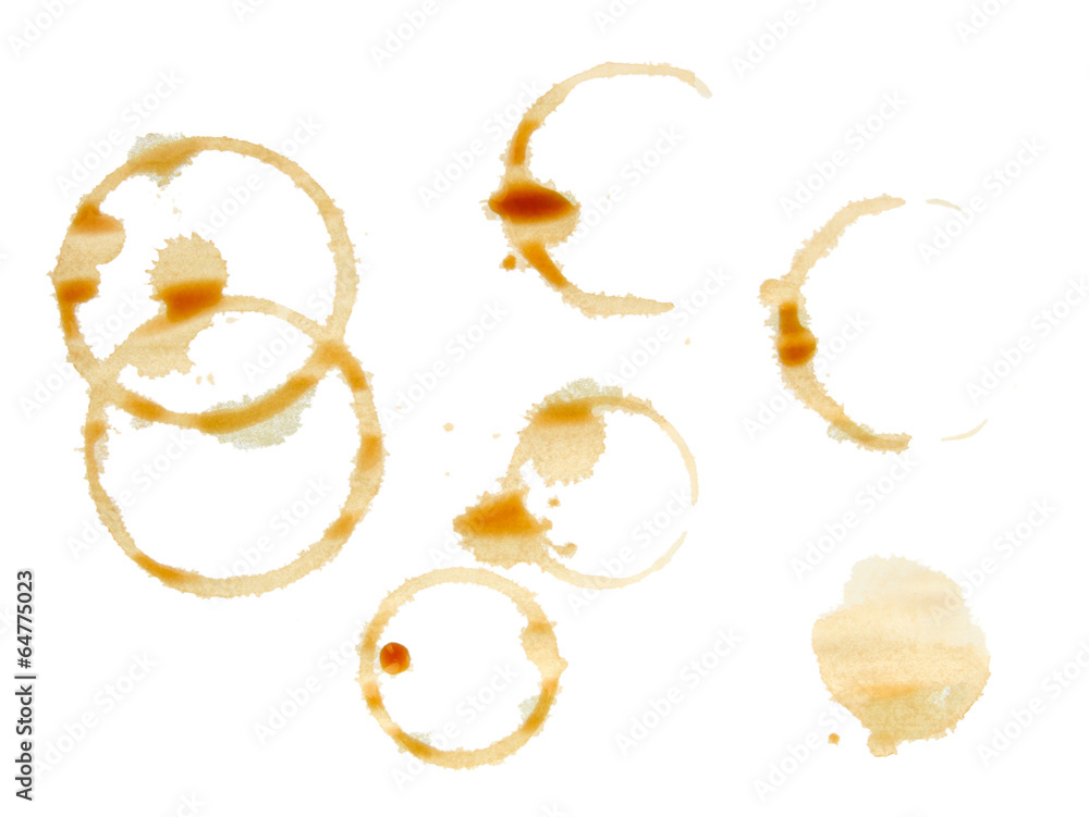 Coffee stains isolated on white Coffee stains isolated on white