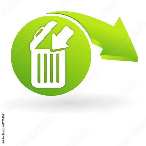 poubelle sur web symbole vert